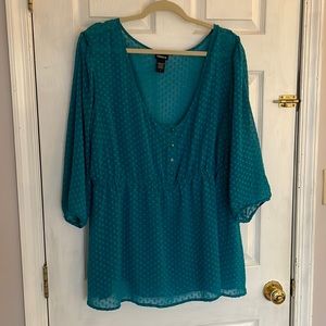 Torrid Teal blouse 3x